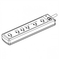 美规 (美标) OA排插/插线板/ 拖线板/接线板 NEMA 5-15R 3 脚 6 插位 15A 125V