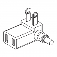 美规(美标)NEMA 1-15P/R T 型 AC插头2 P/ 2 芯 不接地 15A 125V