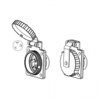 美规 (美标)船舶用防松脱插座NEMA L6-30P Solid cast 316不锈钢, 防水盖, 30A 250V