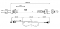 日本3-Pin 插头转 IEC 320 C5米老鼠 / 梅花尾 AC电源线组- 成型PVC线材(Cord Set) 1.8 米黑色 (VCTF 3X0.75mm² 圆线 )