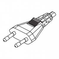 韩国2.5A 250V 2-Pin 直式 AC插头