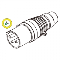 IEC 309 插头3芯 2P 3W, IP 44 防泼水型 (4H)(美规)  30A 125V (欧洲) 32A 100~130V