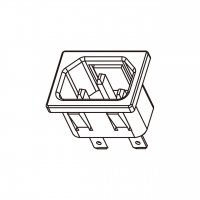 IEC 320 (C14) 品字型 家电用品AC 3-Pin公插座(Inlet) 10A 250V