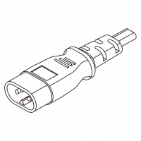 IEC 320 Sheet C AC电源线插头连接器 2 芯直式2.5A 250V