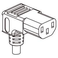 欧规 (欧标)IEC 320 C13 AC电源线连接器 3 芯 弯式10A 250V