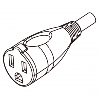 美规 (美标)AC电源线连接器3 芯 (NEMA 5-15R) 13A/15A 125V