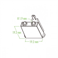 塑料连接器 19.2mm X 19.2mm R 1.9mm 2 Pin