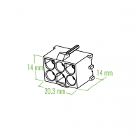 塑料连接器 14mm X 20.3mm X 14mm 6 Pin