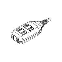 台湾排插/插线板/ 拖线板/接线板 2 脚 3插位防尘盖设计 15A 125V