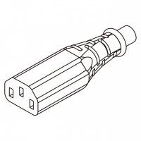 欧规 (欧标)IEC 320 C13 AC电源线连接器 3 芯直式 10A 250V