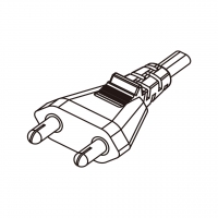 印度2-Pin插头AC电源线-成型PVC线材1.8 米黑色线材切齐  (YY  2C 0.75mm²  )