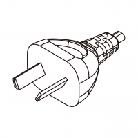 阿根廷 2-Pin插头AC电源线-成型PVC线材1.8 米黑色线材切齐  (H03VVH2-F  2X 0.75mm²  )