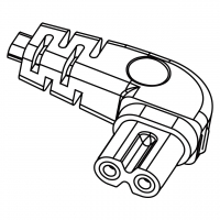 欧规 (欧标)IEC 320 C7 AC电源线连接器 2 芯 弯式 2.5A 250V