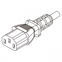 巴西IEC 320 C13 AC电源线连接器 3 芯直式10A 250V