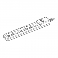 英规排插/插线板/ 拖线板/接线板 3 脚 5 插位开关 x 1,10A/16A 250V