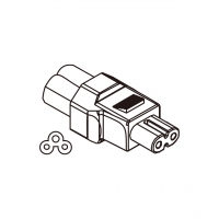 AC转接头, IEC 320 Sheet A 插头连接器转IEC 320 C7 连接器, (适用笔电,DV,数字相机) 3转2-Pin,