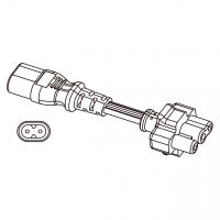 笔记本电脑AC转接头, IEC 320 Sheet C插头连接器转Dell 笔电, 2转3-Pin, 2.5A