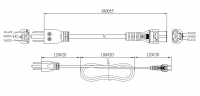 美规 (美标)3-Pin NEMA 5-15P 插头转 IEC 320 C5米老鼠 / 梅花尾 AC电源线组- 成型PVC线材(Cord Set) 1.8 米黑色 (SVT 18/3C/60C )