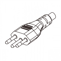 巴西3-Pin插头AC电源线-成型PVC线材1.8 米黑色线材剥外层绝缘 2 厘米/半剥内层绝缘1.3 厘米   (HVV-F  3G 0.75mm² )