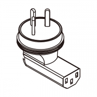 AC转接头, 以色列弯头转IEC 320 C13 连接器, 3转3-Pin, 10A 250V