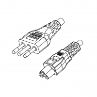 意大利3-Pin插头to IEC 320 C5米老鼠 / 梅花尾 AC电源线组-PVC线材 (Cord Set) 1.8 米黑色 (HVV-F 3G 0.75mm² )