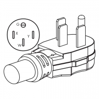 美规(美标)RV AC插头 NEMA 14-50P/ 3 P/ 4 芯接地 弯式50 A 125V/250V