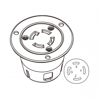 美规 (美标)防松脱 Flanged插座 NEMA L15-30R, 3 P 4芯接地 30A 3Ø 250V