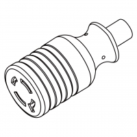 美规 (美标)AC电源线防松脱连接器 (L14-20R) 3 P 4 芯  接地, 20A/ 125, 250V