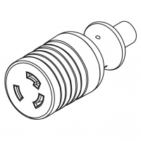 美规 (美标)AC电源线防松脱连接器 (L6-30R) 2 P 3 芯  接地,30A 250V