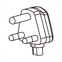 刮胡刀专用AC转接头, 南非 弯头转IEC 320 C1连接器, 3转2-Pin, 0.2A
