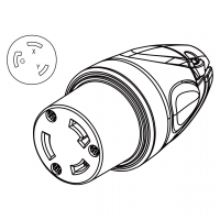 美规船舶用锁固连接器(NEMA L5-30R)3芯直式, 2 P, 3芯接地, 30A 125V