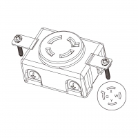 美规 (美标)防松脱 Single Flush插座 NEMA L14-20R, 3 P 4芯接地 20A 125V/250V