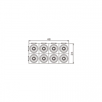 20A/30A, 8-Pin 电池香蕉头插头 连接器, 48mm X 24mm