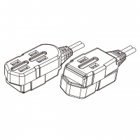 美规 (美标)(NEMA 1-15R) 三位带线排插 , 2 P, 2 芯  非接地