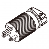 美规工业插头	(NEMA 6-15P)3芯直式 , 2 P, 3芯接地,15A 250V