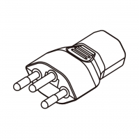 AC转接头, 瑞士转IEC 320 C13 连接器, 3转3-Pin, 10A 250V