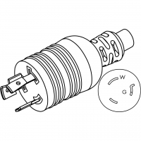 美规(美标) NEMA L7-20P 锁固式 AC插头, 2 P/3 芯接地, 20A 277V