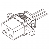 美规 (美标)IEC 320 C19 AC电源线连接器 3 芯直式 20A 250V