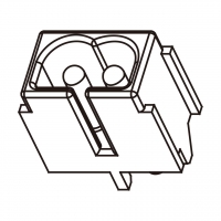 IEC 320 (C8) 八字头 家电用品AC 2-Pin公插座(Inlet), 附螺丝孔, 2.5A