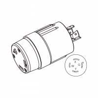 RV AC转接头, NEMA L14-20P转 TT-30R, 2 P 3芯接地, 组装式, 4转3-Pin, 20A 125V/250V转30A 125V