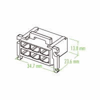 塑料连接器 23.6mm X 34.7mm X 13.8mm 6 Pin