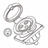 IEC 309 IP 44 防泼水工业母插座(Outlet), 2 P 3 芯,30A 250V