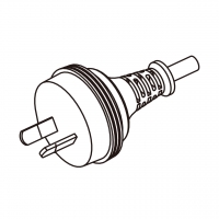澳规 2-Pin插头AC电源线-成型PVC线材1.8 米黑色线材切齐  (H03VVH2-F  2X 0.75mm²  )