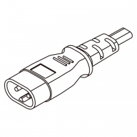 IEC 320 C7 AC电源线连接器 2 芯直式 (Polarity ) 2.5A/10A/13A 250V