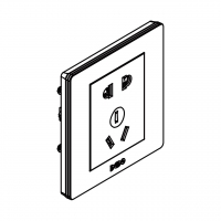 中国墙壁面板五孔一开关插座