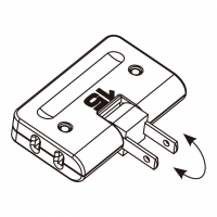 台湾AC转接头, Power Tap (180∘旋转pin), 附电源指示灯, 2-pin, 3 插座