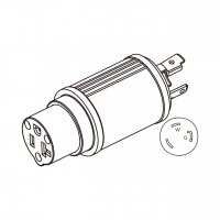 AC转接头, NEMA L5-30P Twist Locking转NEMA 5-20R, 2 P 3芯接地, 组装式, 3转3-Pin, 30A转15A/20A 125V