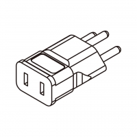 AC转接头, 瑞士插头转美国 NEMA 1-15R连接器 3转2-Pin