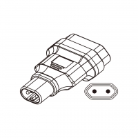 AC转接头, IEC 320 Sheet C 插头连接器转欧规 (欧标), 2转2-Pin,