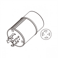 AC转接头, NEMA L14-20P Twist Locking转L14-30R, 3 P 4芯接地, 组装式, 4转4-Pin, 20A转30A 125V/250V